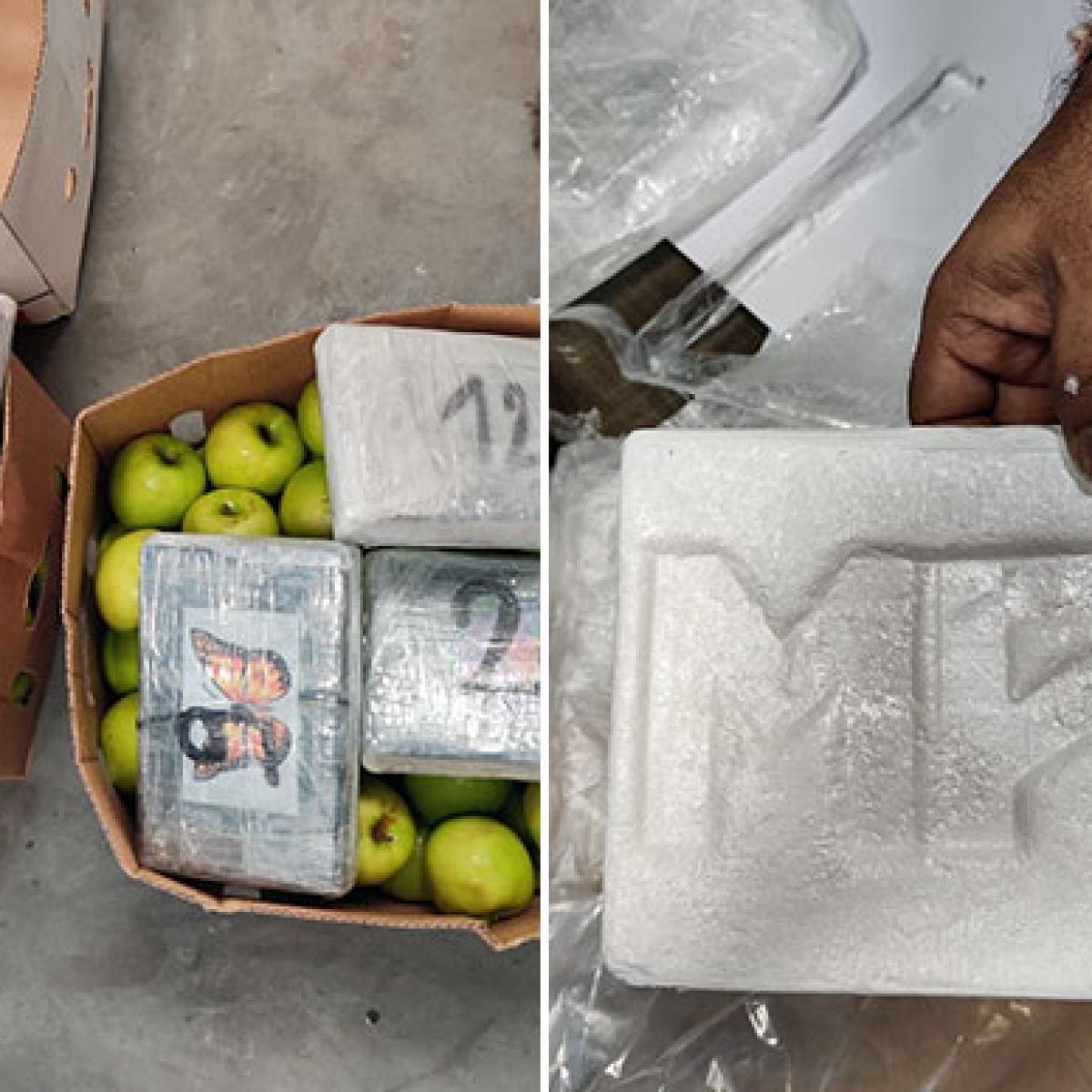 डीआरआई ने सेब के कंटेनर से मुंबई समेत गुजरात से 852 करोड़ की कोकीन जब्त की