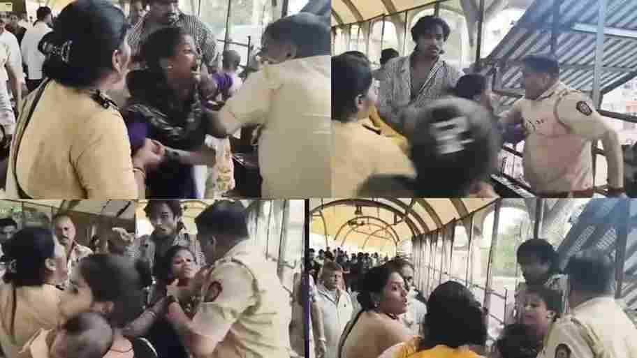 Dombivli Station Hawkers Scuffle - डोंबिवली रेलवे स्टेशन परिसर में पुलिस और फेरीवालों के बीच तीखी झड़प अतिक्रमण हटाने के दौरान बढ़ा तनाव