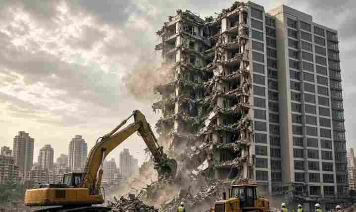 Rustomjee Crown Demolition - मुंबई के आलीशान रुस्तुमजी क्राउन में बीएमसी का बड़ा एक्शन  128 लग्जरी फ्लैट्स में अवैध निर्माण पर चला हथौड़ा