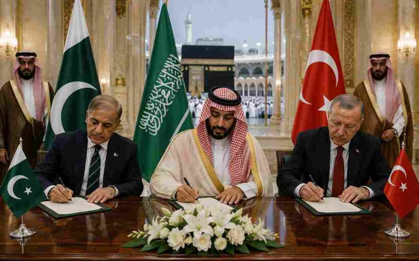 Saudi Pakistan Turkey Defence Pact - सऊदी अरब, पाकिस्तान और तुर्की ने मक्का में ऐतिहासिक त्रिपक्षीय रक्षा समझौते पर किए हस्ताक्षर, भारत ने जताई प्रतिक्रिया