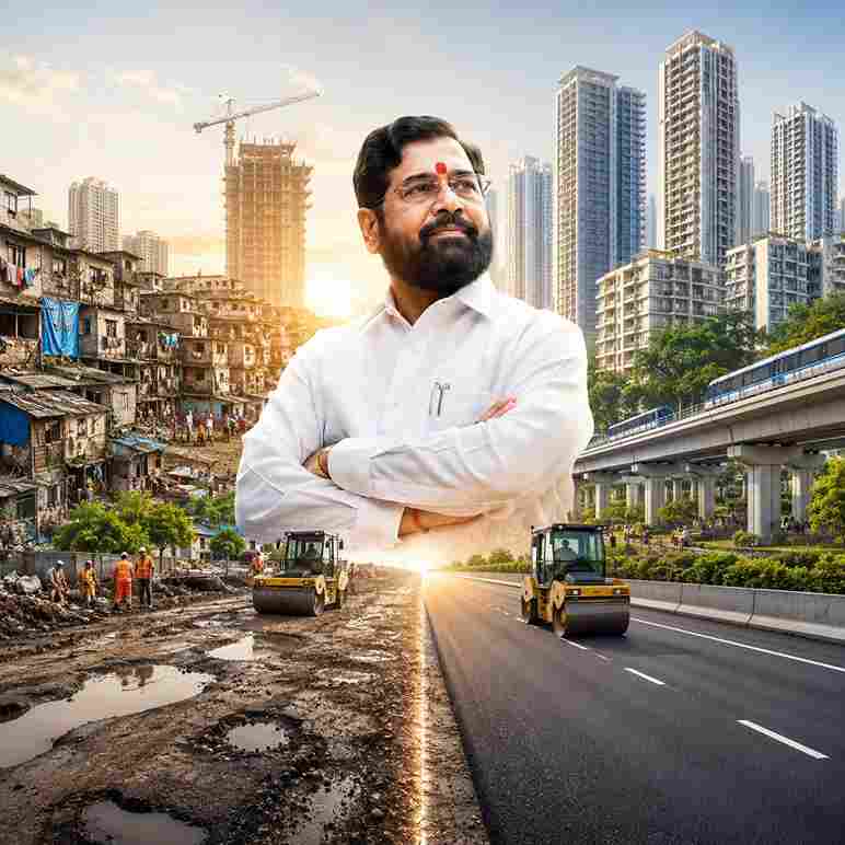 Eknath Shinde Mumbai Development Vision - मुंबई को गड्ढा मुक्त और झुग्गी मुक्त बनाने का लक्ष्य उपमुख्यमंत्री एकनाथ शिंदे ने पेश किया विकास का नया रोडमैप