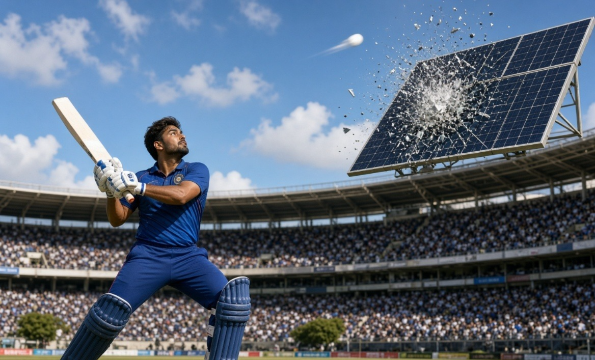 IND vs SL 2nd Test - ऋषभ पंत का कोलंबो में गगनचुंबी छक्का, गेंद ने तोड़ा स्टेडियम की छत पर लगा सोलर पैनल वीडियो वायरल