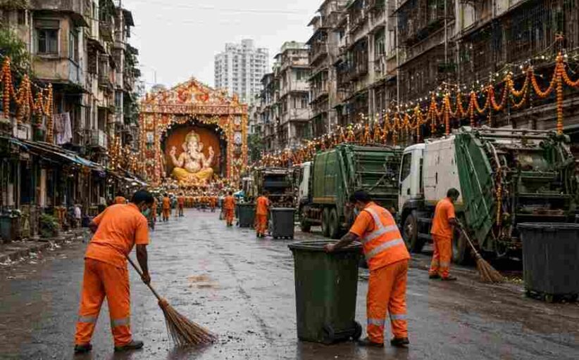 Ganesh Utsav2026 BMC Special Arrangements Lalbaug Parel - गणेशोत्सव के रंग में रंगा लालबाग-परळ लाखों भक्तों की आमद को देखते हुए बीएमसी के एफ-दक्षिण वार्ड ने की खास व्यवस्था