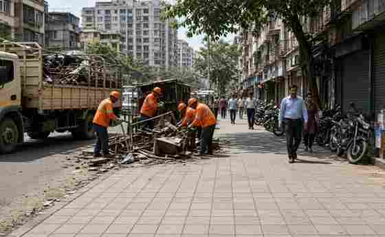 BMC Pedestrian First Drive Andheri West - बीएमसी की पेडेस्ट्रियन फर्स्ट मुहिम - अंधेरी वेस्ट में 38 अवैध स्टॉल हटाए स्टेशनों और एसवी रोड के फुटपाथ अतिक्रमण मुक्त