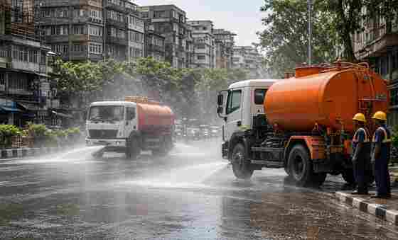 BMC To Wash Mumbai Roads Special Air Pollution Drive - वायु प्रदूषण पर नियंत्रण के लिए बीएमसी का एक्शन प्लान - 1 से 15 अक्टूबर तक विशेष अभियान चलाकर पानी से धोई जाएंगी मुंबई की प्रमुख सड़कें