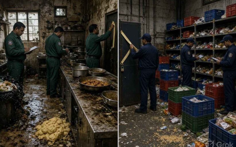 Maharashtra FDA Suspends Eateries Blinkit Licences - मलाड के स्वीट हाउस और कुर्ला के होटल में दूषित पानी व गंदगी मिली; अकोला ब्लिंकिट केंद्र ने नोटिस के बाद भी नहीं सुधारी व्यवस्था, तुकाराम मुंढे की सख्त कार्रवाई।