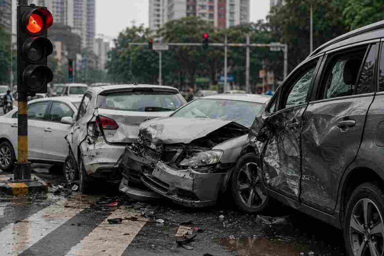 Malad Traffic Signal Car Crash - 1 Dead And 6 Injured After 70-Year-Old Driver Rams Speeding Car Into 4 Vehicles At Malad Traffic Signal