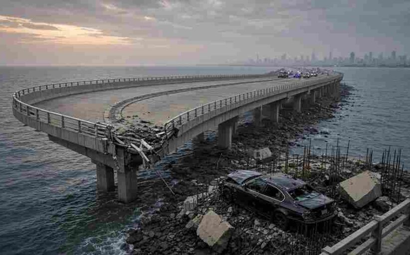 Three Students Killed BMW Crash Mumbai Coastal Road - मुंबई कोस्टल रोड पर दर्दनाक हादसा -  तेज रफ्तार बीएमडब्ल्यू कार ओवरपास से नीचे गिरी, तीन छात्रों की मौत और एक गंभीर रूप से घायल