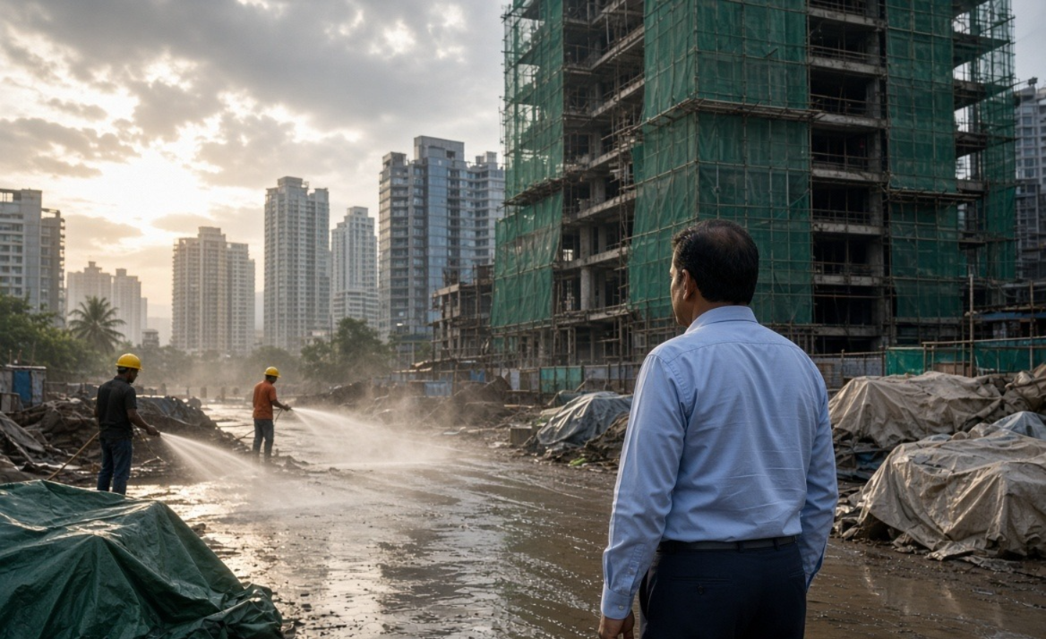 Mumbai Monsoon Final Stretch BMC Air Pollution - बारिश थमते ही हवा की गुणवत्ता बिगड़ने की आशंका 24 वार्डों में फ्लाइंग स्क्वॉड तैनात 35 फीट ऊंची टीन की चादरें और पानी का छिड़काव अनिवार्य।
