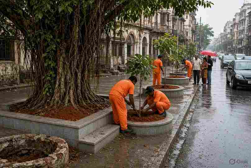 BMC Revives Tree Basins Prabhadevi Road Mumbai - नागरिकों और पर्यावरण प्रेमियों की मांग पर हरकत में आया जी-उत्तर वार्ड प्रशासन कंक्रीटीकरण हटाकर पेड़ों की जड़ों को दिया जाएगा सांस लेने का दायरा।